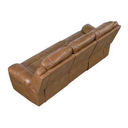 Huron Power Double Reclining Sofa with Center Drop-Down Cup Holders, Wireless Charger, Magazine Bag, LED and Charging Ports