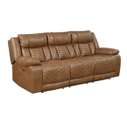 Huron Power Double Reclining Sofa with Center Drop-Down Cup Holders, Wireless Charger, Magazine Bag, LED and Charging Ports