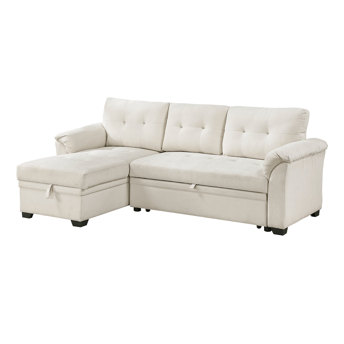 Elara 2-Piece Reversible Sectional with Pull-out Bed, Reversible Chaise and Hidden Storage
