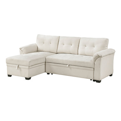 Elara 2-Piece Reversible Sectional with Pull-out Bed, Reversible Chaise and Hidden Storage
