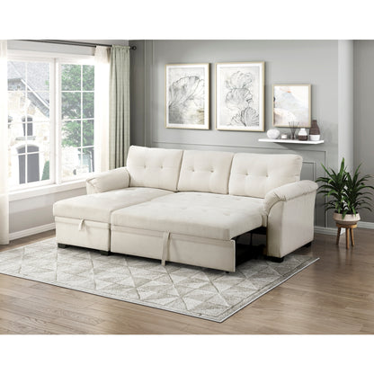 Elara 2-Piece Reversible Sectional with Pull-out Bed, Reversible Chaise and Hidden Storage