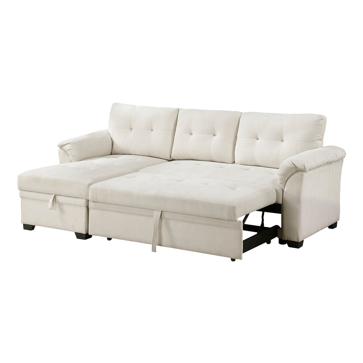 Elara 2-Piece Reversible Sectional with Pull-out Bed, Reversible Chaise and Hidden Storage