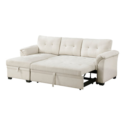 Elara 2-Piece Reversible Sectional with Pull-out Bed, Reversible Chaise and Hidden Storage