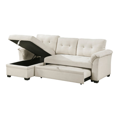 Elara 2-Piece Reversible Sectional with Pull-out Bed, Reversible Chaise and Hidden Storage