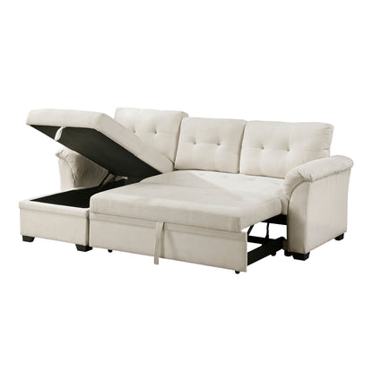 Elara 2-Piece Reversible Sectional with Pull-out Bed, Reversible Chaise and Hidden Storage