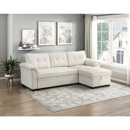 Elara 2-Piece Reversible Sectional with Pull-out Bed, Reversible Chaise and Hidden Storage