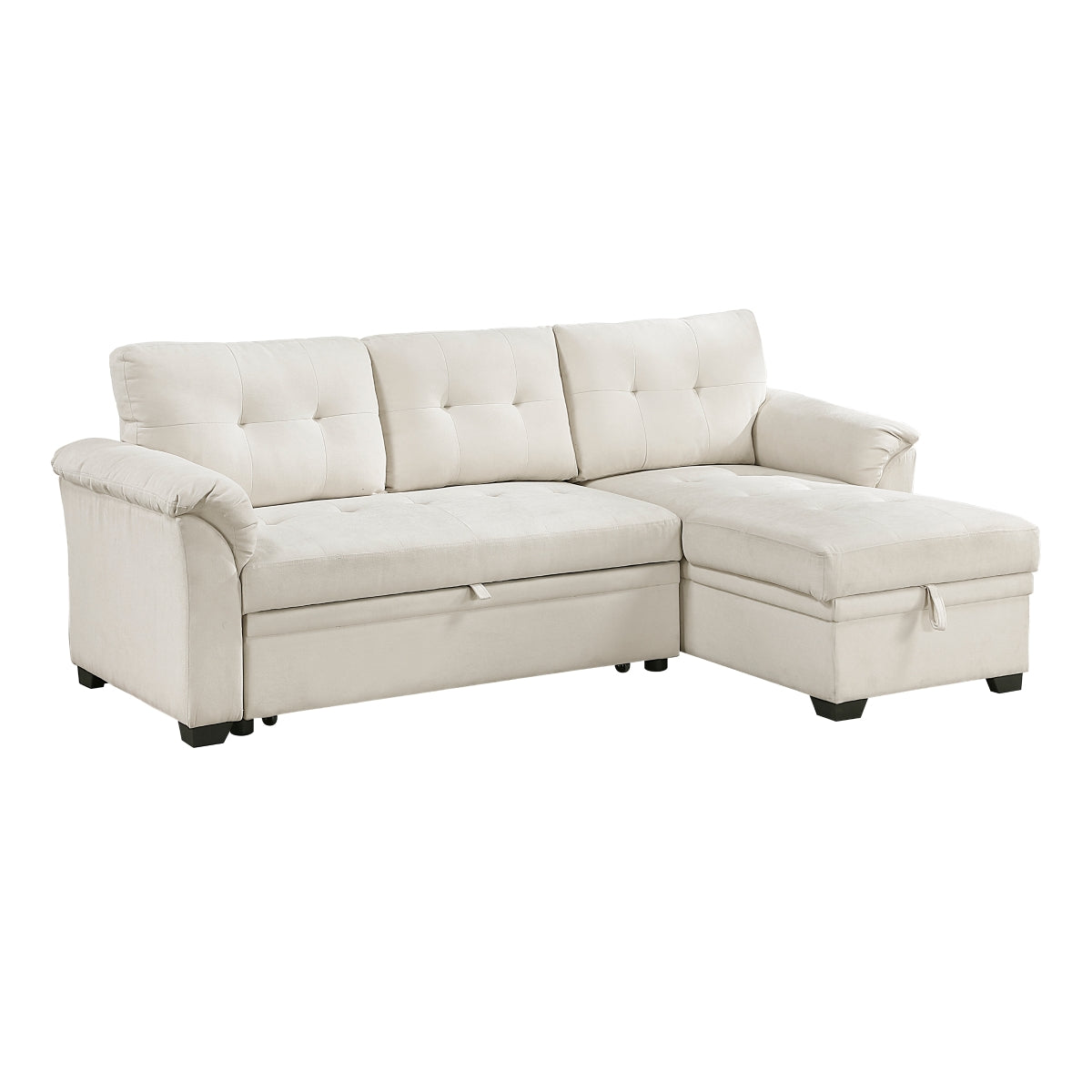 Elara 2-Piece Reversible Sectional with Pull-out Bed, Reversible Chaise and Hidden Storage