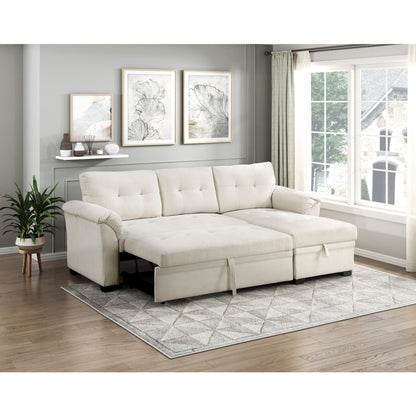 Elara 2-Piece Reversible Sectional with Pull-out Bed, Reversible Chaise and Hidden Storage