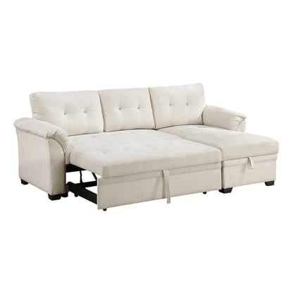Elara 2-Piece Reversible Sectional with Pull-out Bed, Reversible Chaise and Hidden Storage