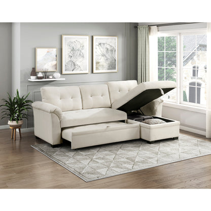 Elara 2-Piece Reversible Sectional with Pull-out Bed, Reversible Chaise and Hidden Storage