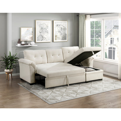 Elara 2-Piece Reversible Sectional with Pull-out Bed, Reversible Chaise and Hidden Storage