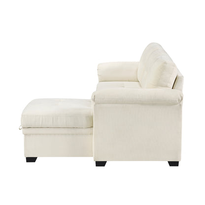 Elara 2-Piece Reversible Sectional with Pull-out Bed, Reversible Chaise and Hidden Storage