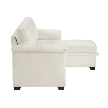 Elara 2-Piece Reversible Sectional with Pull-out Bed, Reversible Chaise and Hidden Storage