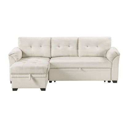 Elara 2-Piece Reversible Sectional with Pull-out Bed, Reversible Chaise and Hidden Storage