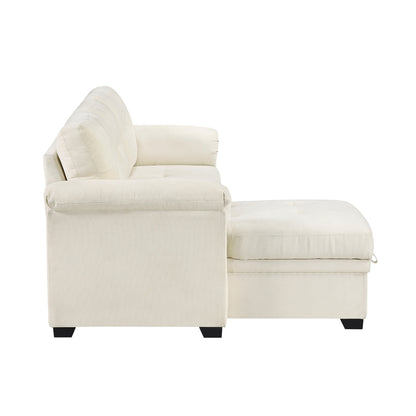 Elara 2-Piece Reversible Sectional with Pull-out Bed, Reversible Chaise and Hidden Storage