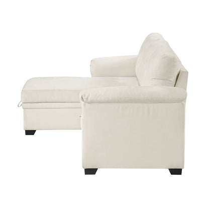 Elara 2-Piece Reversible Sectional with Pull-out Bed, Reversible Chaise and Hidden Storage