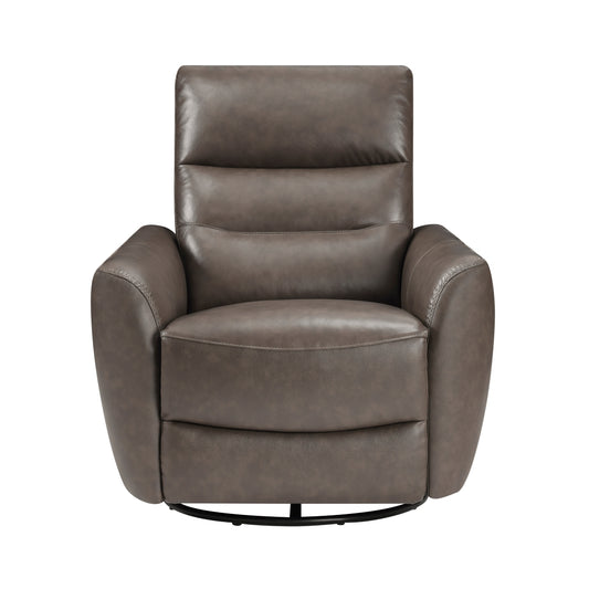 Cassian Swivel Glider Reclining Chair - Dark brown
