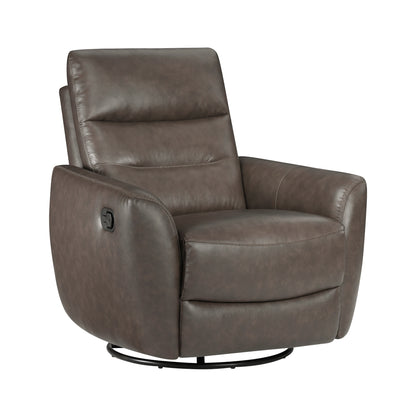Cassian Swivel Glider Reclining Chair - Dark brown