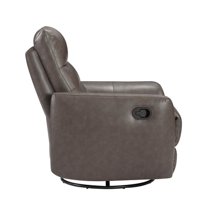 Cassian Swivel Glider Reclining Chair - Dark brown