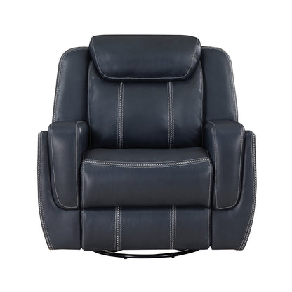 Littleton Swivel Glider Reclining Chair - Blue