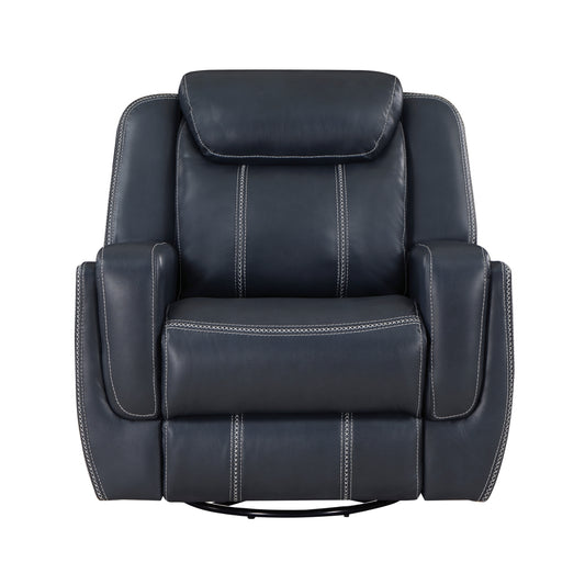 Littleton Swivel Glider Reclining Chair - Blue