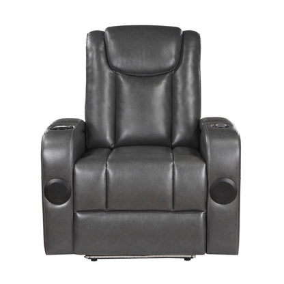 Turbo Power Reclining Chair with Wireless Charger, Cooling Cup-Holder, Storage Arms, Wireless Speakers, LED Light and USB port