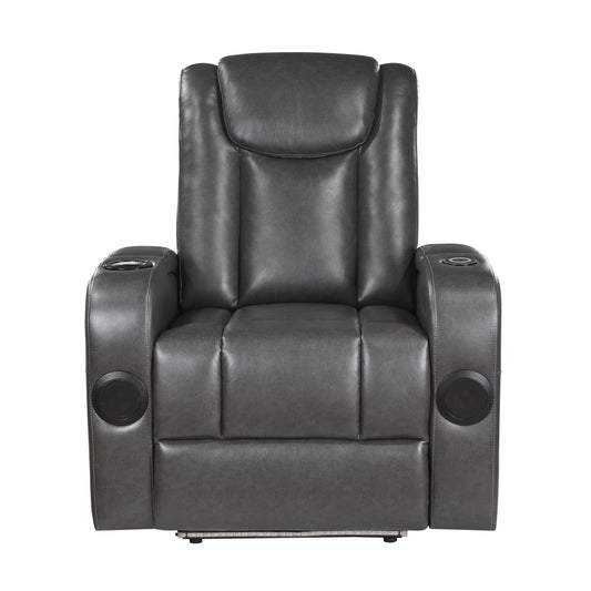 Turbo Power Reclining Chair with Wireless Charger, Cooling Cup-Holder, Storage Arms, Wireless Speakers, LED Light and USB port