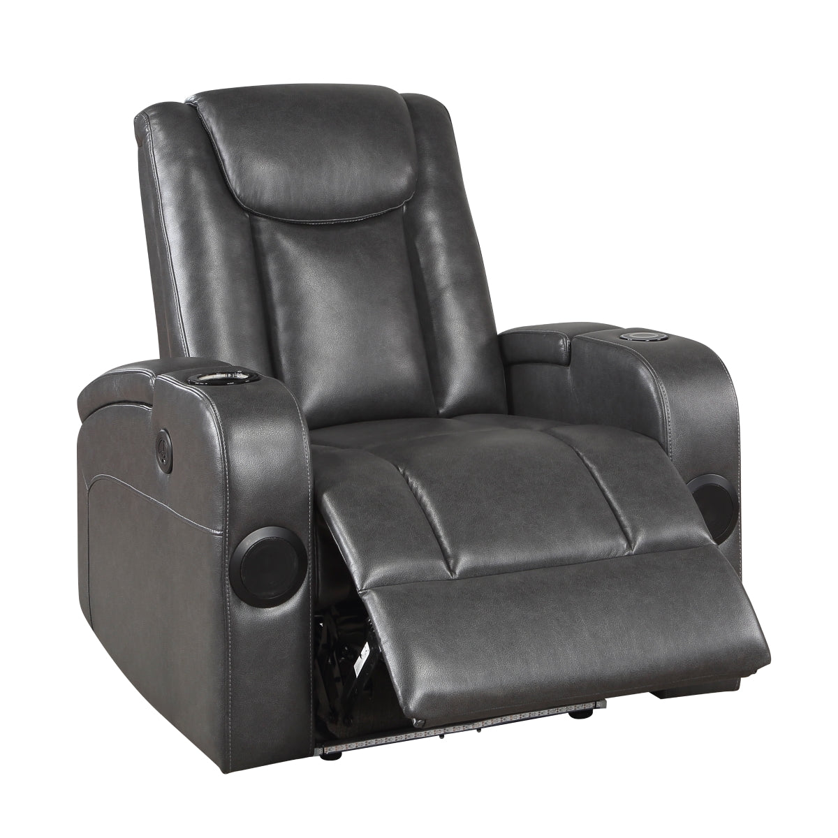 Turbo Power Reclining Chair with Wireless Charger, Cooling Cup-Holder, Storage Arms, Wireless Speakers, LED Light and USB port