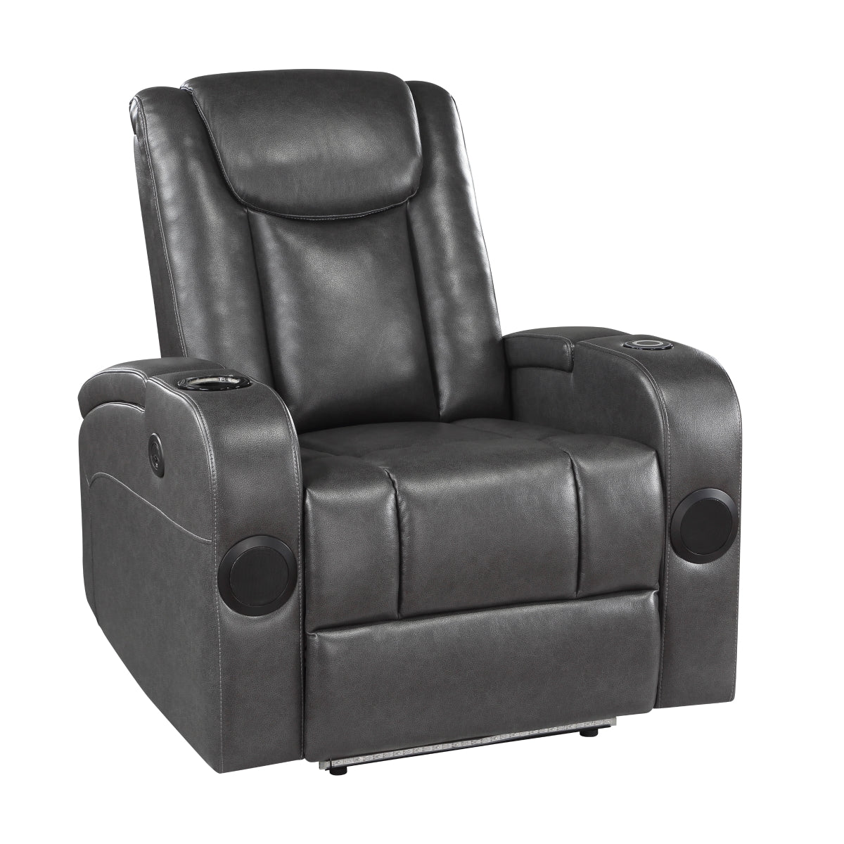 Turbo Power Reclining Chair with Wireless Charger, Cooling Cup-Holder, Storage Arms, Wireless Speakers, LED Light and USB port