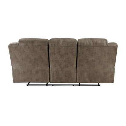 Hazen Double Reclining Sofa - Brown