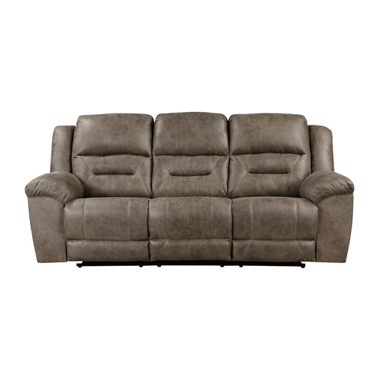 Hazen Double Reclining Sofa - Brown
