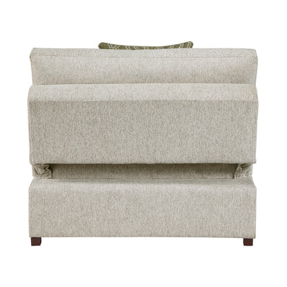 Isla Convertible Armless Chair and Half with Pull-out Bed and Click Motion Back