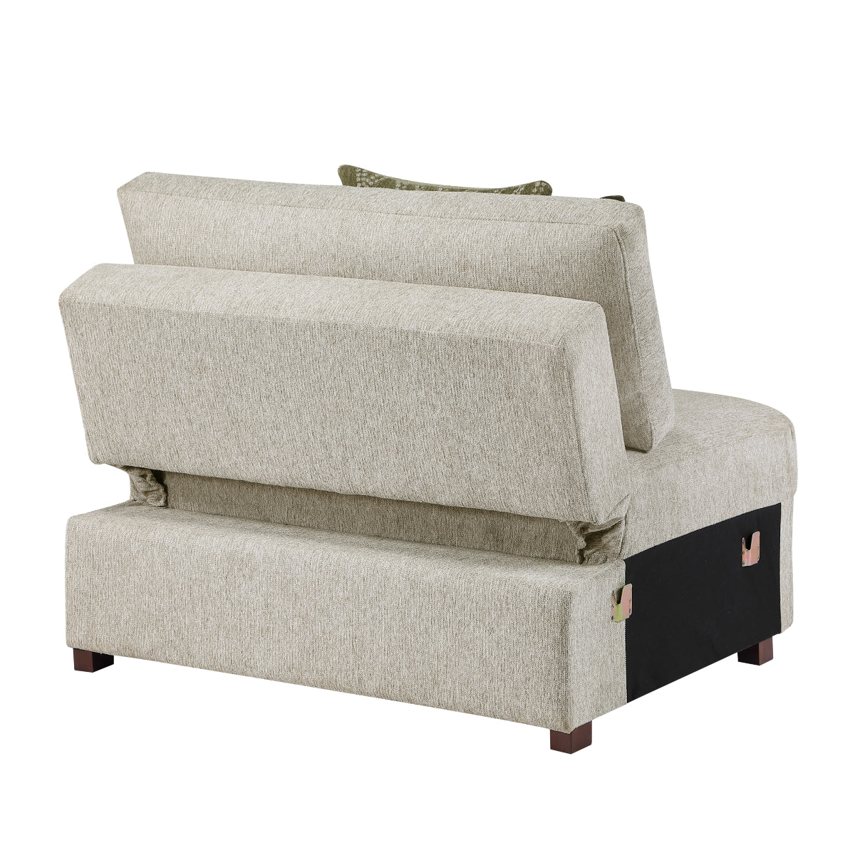 Isla Convertible Armless Chair and Half with Pull-out Bed and Click Motion Back