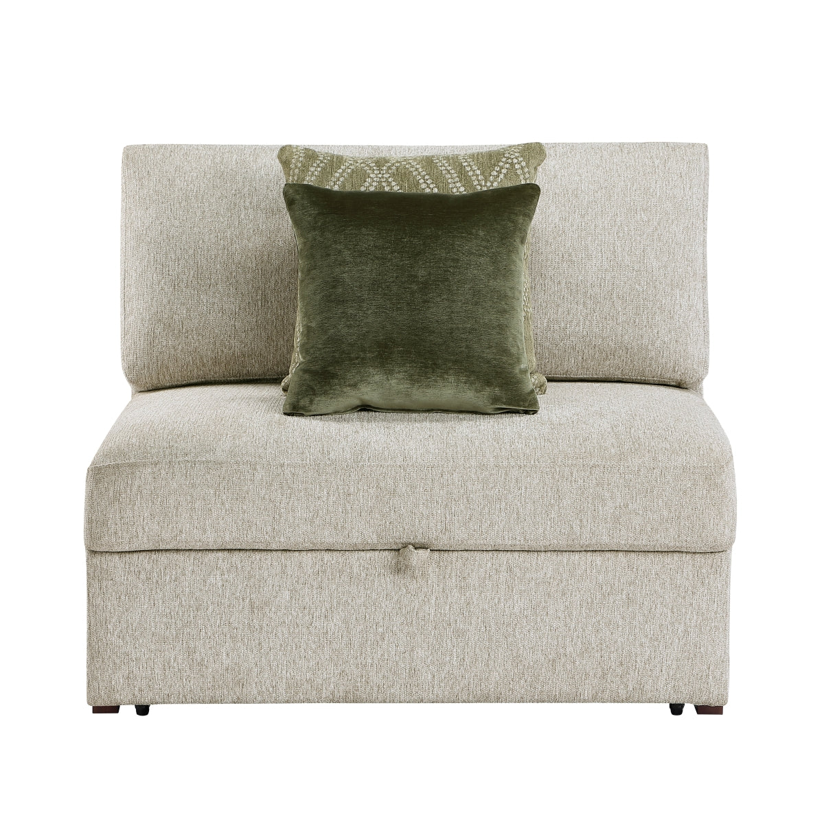 Isla Convertible Armless Chair and Half with Pull-out Bed and Click Motion Back