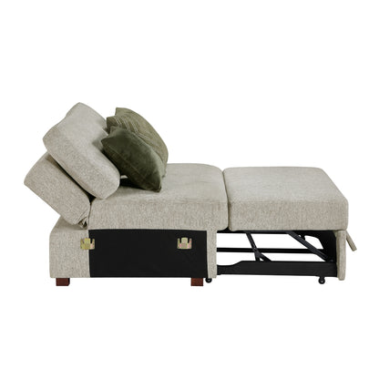 Isla Convertible Armless Chair and Half with Pull-out Bed and Click Motion Back