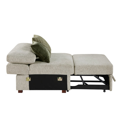 Isla Convertible Armless Chair and Half with Pull-out Bed and Click Motion Back