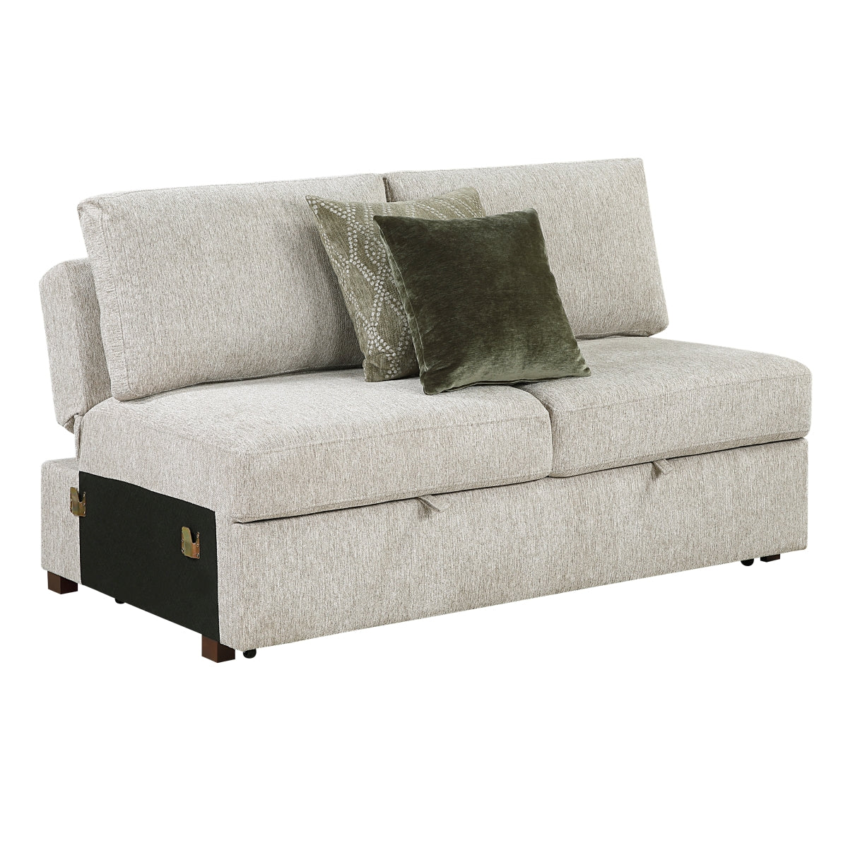 Isla Convertible Armless 2-Seater with Pull-out Bed and Click Motion Back