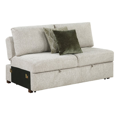 Isla Convertible Armless 2-Seater with Pull-out Bed and Click Motion Back