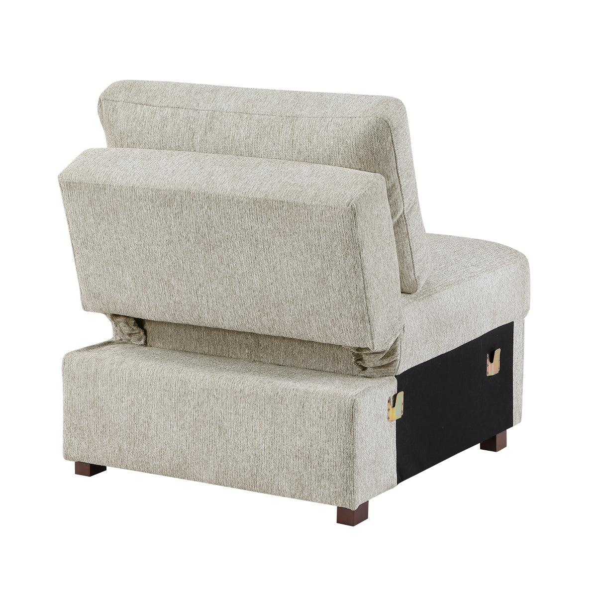 Isla Convertible Armless Chair with Pull-out Bed and Click Motion Back
