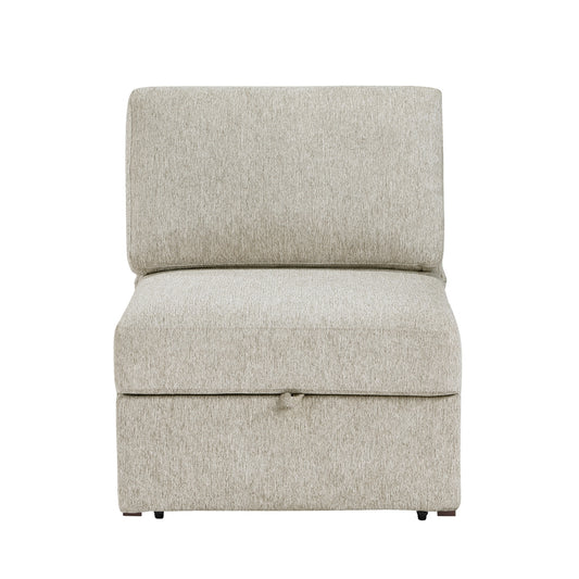 Isla Convertible Armless Chair with Pull-out Bed and Click Motion Back