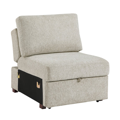 Isla Convertible Armless Chair with Pull-out Bed and Click Motion Back