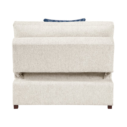 Isla Convertible Armless Chair and Half with Pull-out Bed and Click Motion Back