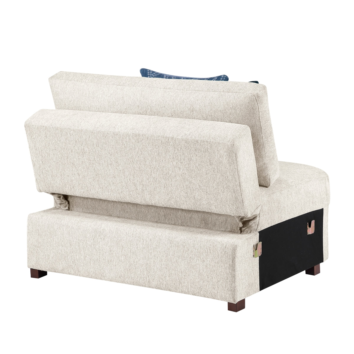 Isla Convertible Armless Chair and Half with Pull-out Bed and Click Motion Back