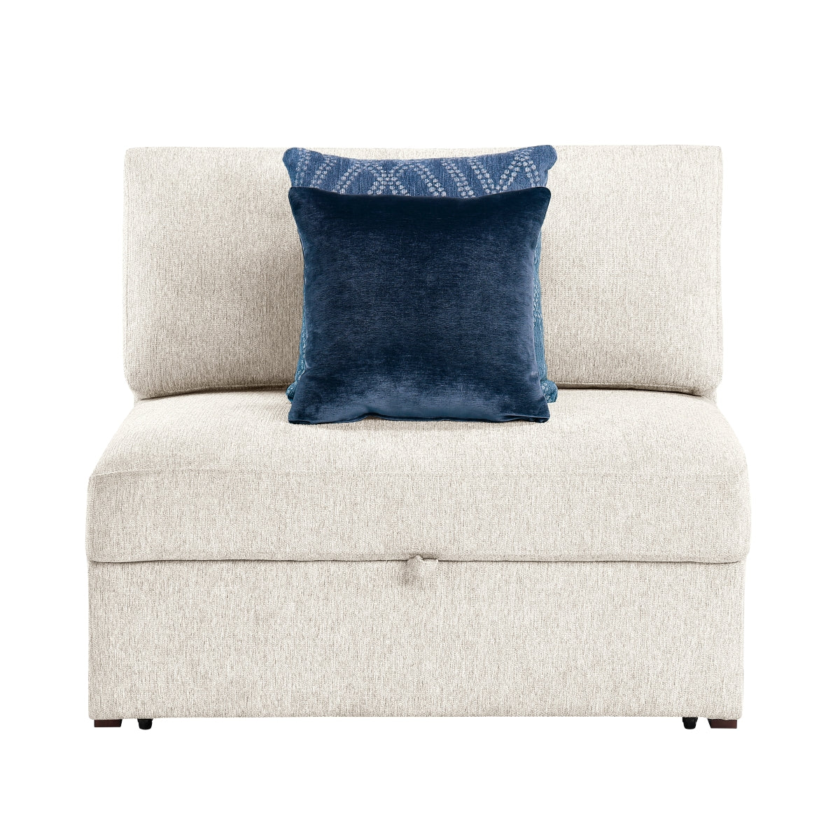 Isla Convertible Armless Chair and Half with Pull-out Bed and Click Motion Back