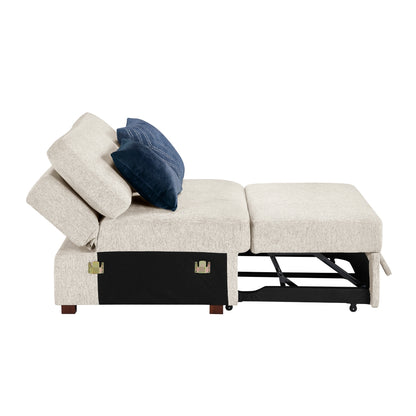 Isla Convertible Armless Chair and Half with Pull-out Bed and Click Motion Back