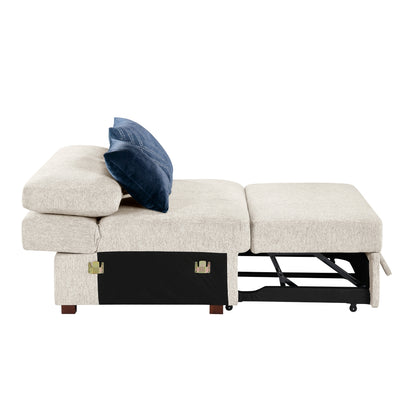 Isla Convertible Armless Chair and Half with Pull-out Bed and Click Motion Back