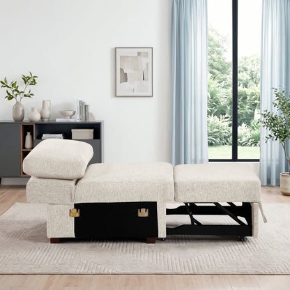 Isla Convertible Armless Chair with Pull-out Bed and Click Motion Back