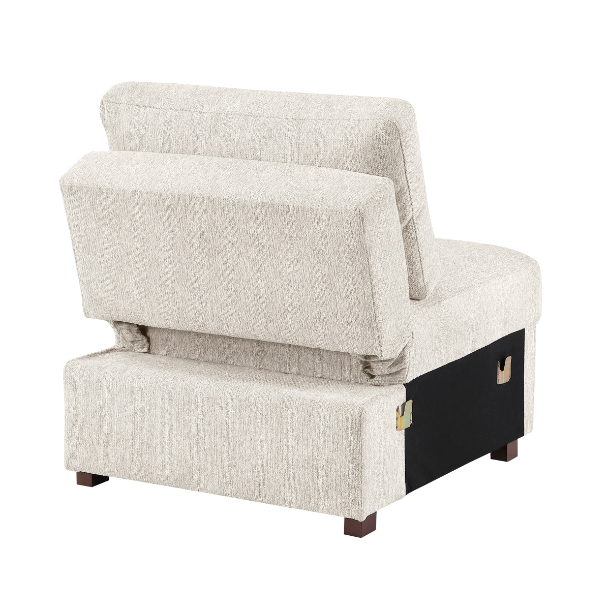 Isla Convertible Armless Chair with Pull-out Bed and Click Motion Back