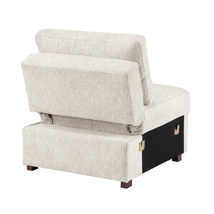 Isla Convertible Armless Chair with Pull-out Bed and Click Motion Back