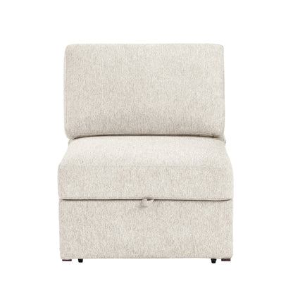 Isla Convertible Armless Chair with Pull-out Bed and Click Motion Back